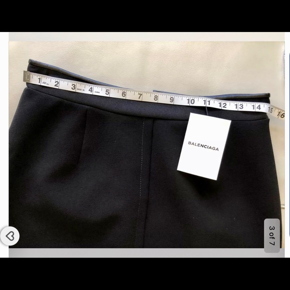 BALENCIAGA Skirt New With faux Leather trim Size 40 US 6 Fully Lined - Picture 14 of 16